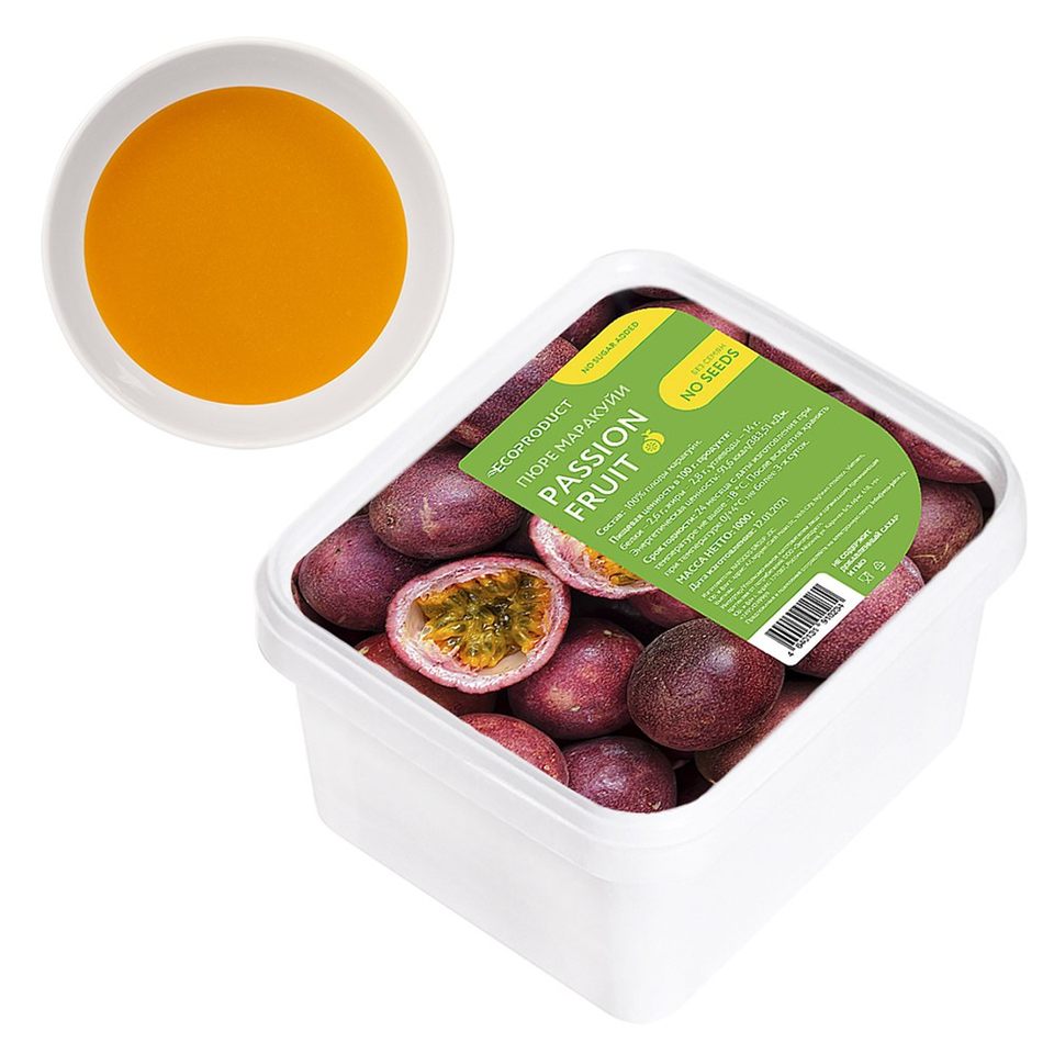 Пюре Маракуйя без косточки (1,000 кг) упак. 6 шт. Россия — купить с доставкой в Петропавловске