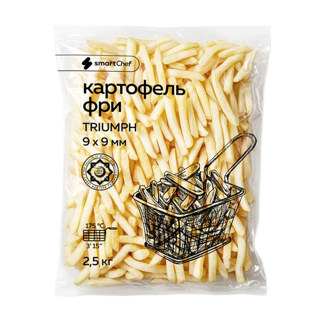 Картофель фри Триумф 9/9, 2,5 кг/упак — купить с доставкой в Петропавловске