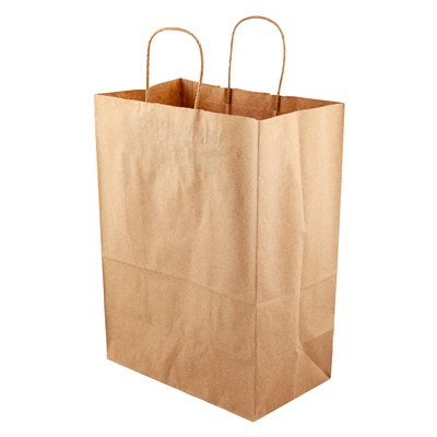 Бумажный пакет с кручеными ручками, 260*150*350мм, крафт, 200шт*1 — купить с доставкой в Петропавловске
