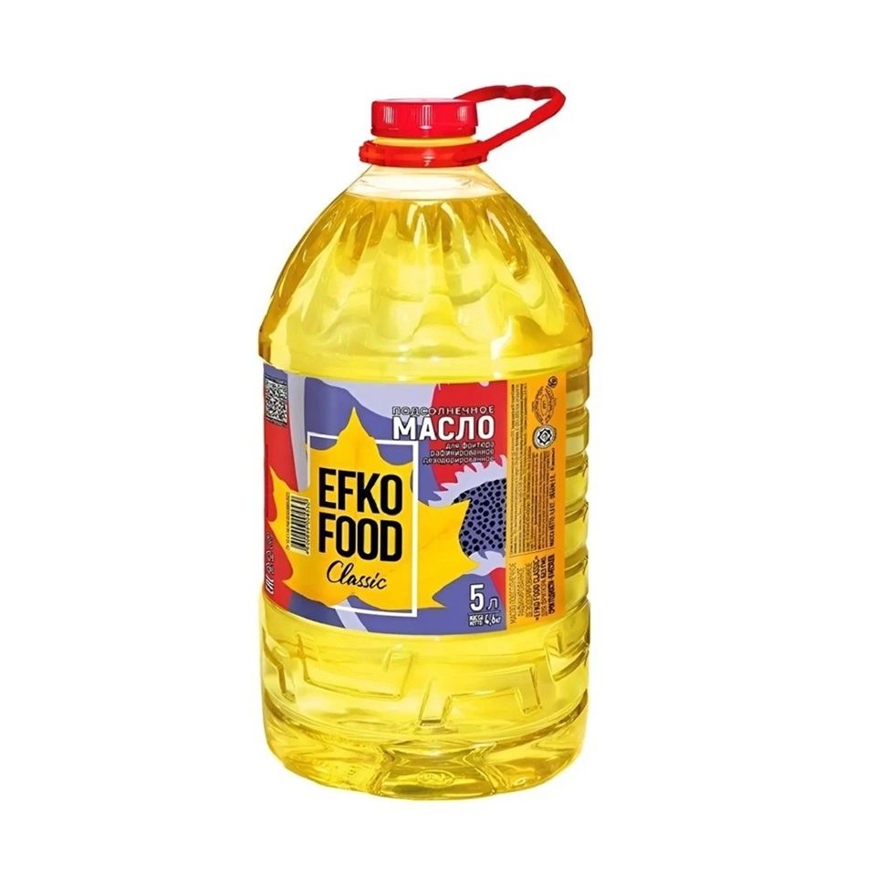 Масло подсолнечное для фритюра "EFKO FOOD" 5,0 л\кор — купить с доставкой в Петропавловске