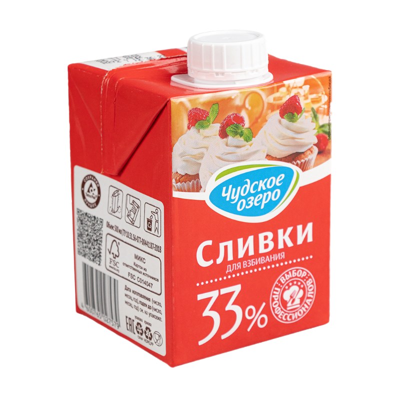 Сливки 500 мл Чудское озеро (0,5 л) — купить с доставкой в Петропавловске